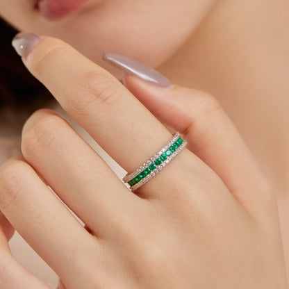 [Vivid Aurora]Delicate Colorful Round Cut Daily Ring