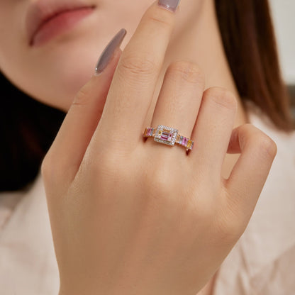 [Vivid Aurora]Exquisite Colorful Radiant Cut Party Ring