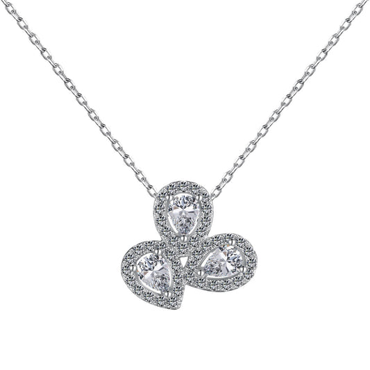 [Vivid Aurora]Elegant Flower Shape Pear Cut Necklace