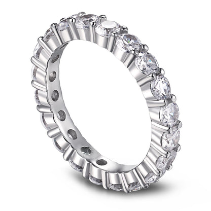 [Vivid Aurora]Sparkling Round Cut Tennis Ring